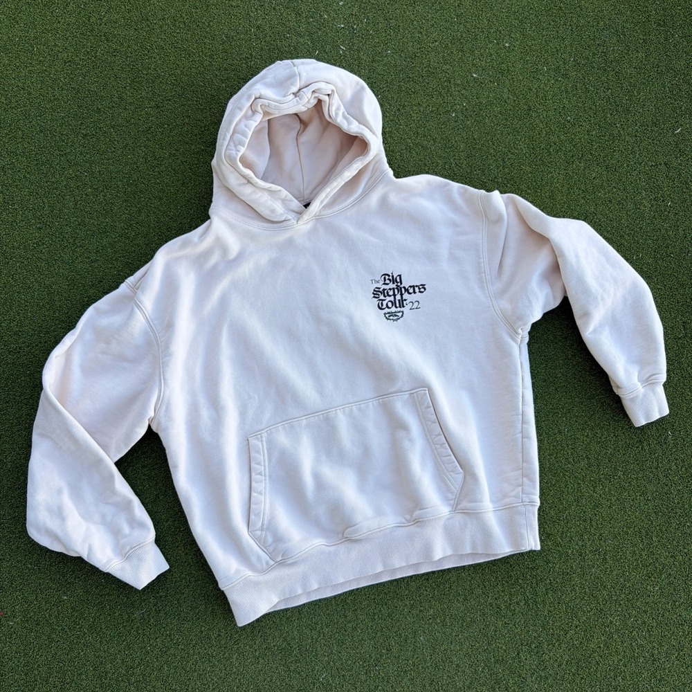 Kendrick Lamar Big Steppers Tour Hoodie Sweatshirt Oklama 2022 Sz Medium Cream